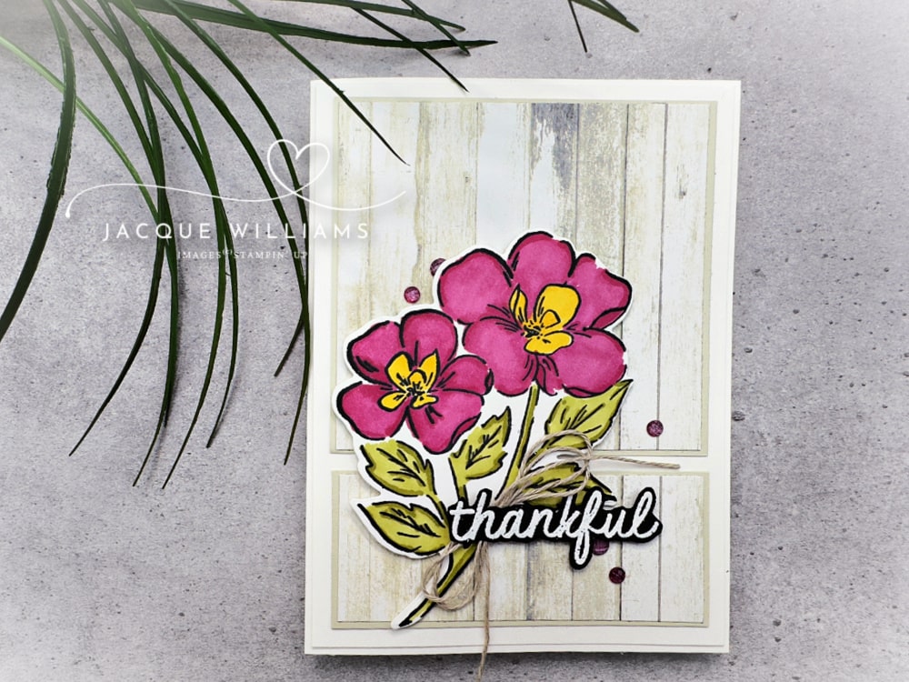 Create a gorgeous card in no time with the new Design Spark card sketch book, complete with variations and measurements!  With the Stampin' Up! Thankful Garden stamps and dies - New Zealand