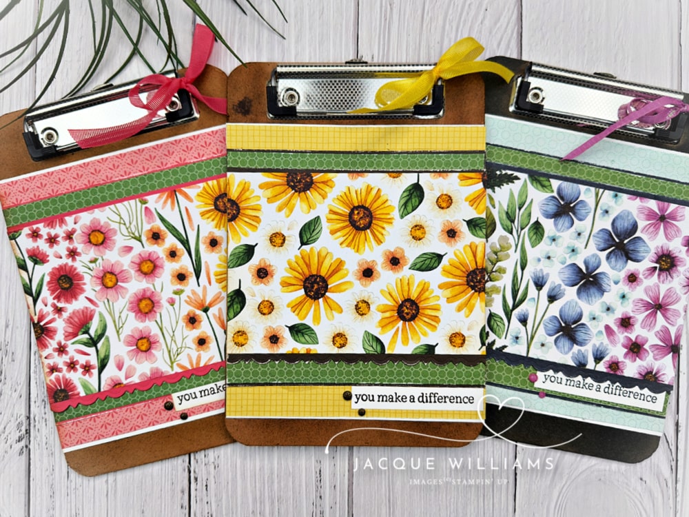 Take an ordinary clipboard and alter it to make something extra special using your inks, papers, and a few embellishments.  Featuring the Floral Impressions papers with Jacque Williams - NZ