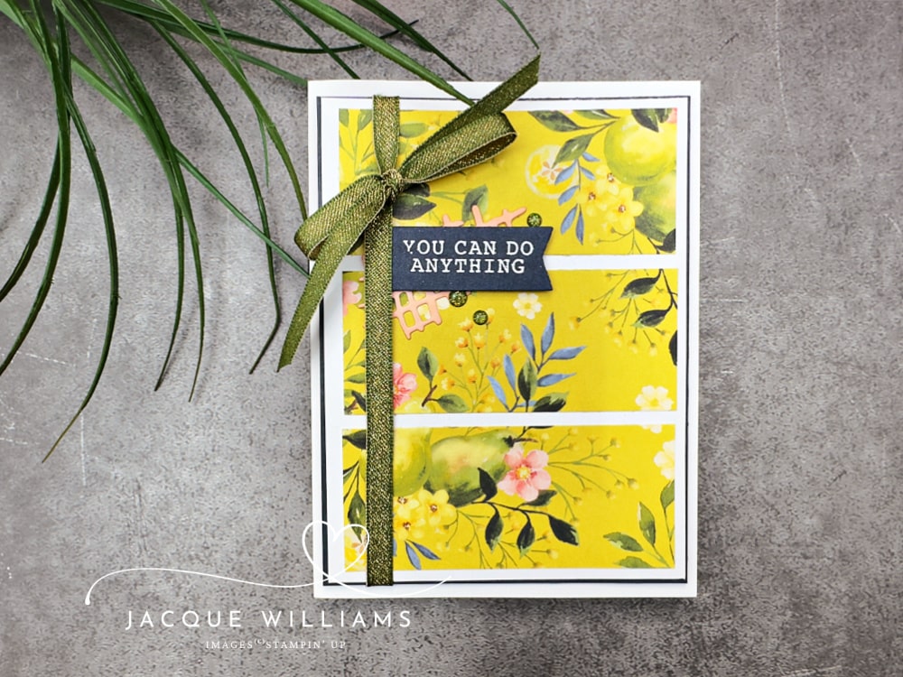One Sheet Wonder: Rectangles!  FREE PDF Template for you with Jacque Williams | StampHappy New Zealand .  Stampin' Up! Painterly Pears DSP