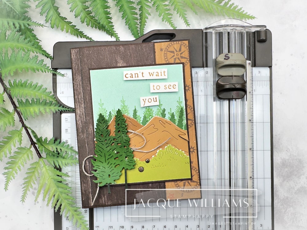 You’ll love how quick and easy this flip flap fun fold comes together—especially since you can make all the cuts and scores using the built-in features of your Stampin’ Up! trimmer!  I'm using the Scenic Adventures stamp and die bundle for a cute, outdoorsy project. 