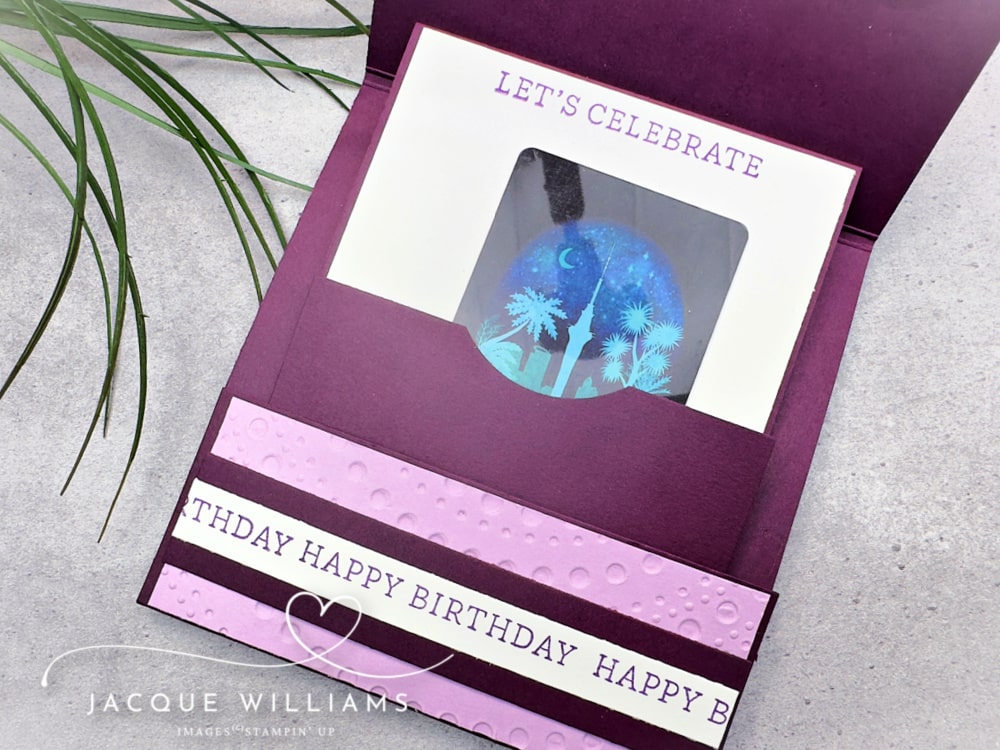 DIY pull-up card made with Stampin’ Up! Sunshine Vibes bundle. Creative handmade gift card holder idea for holidays and special occasions.”
