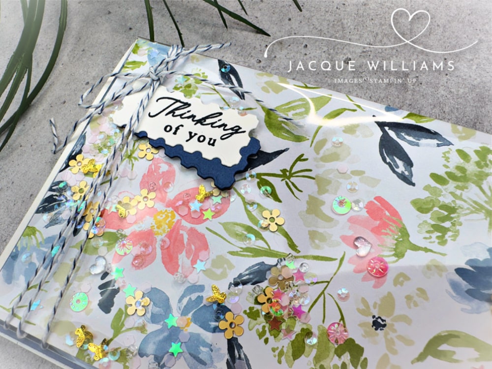 Create a super quick, easy, and mess free shaker card in no time with this fun hack!  with Jacque Williams in New Zealand aka StampHappy