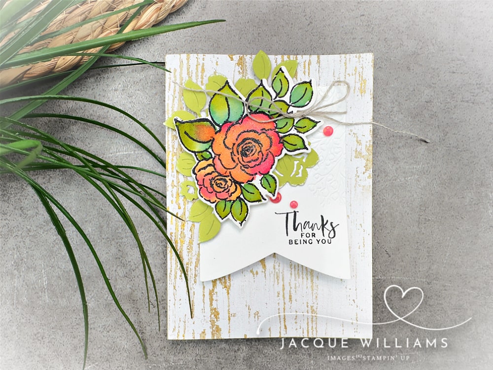 Try this one tip for your next watercoloring project for unique and pretty results! With Stampin' Up!'s charming day and Jacque Williams - Stamp Happy NZ