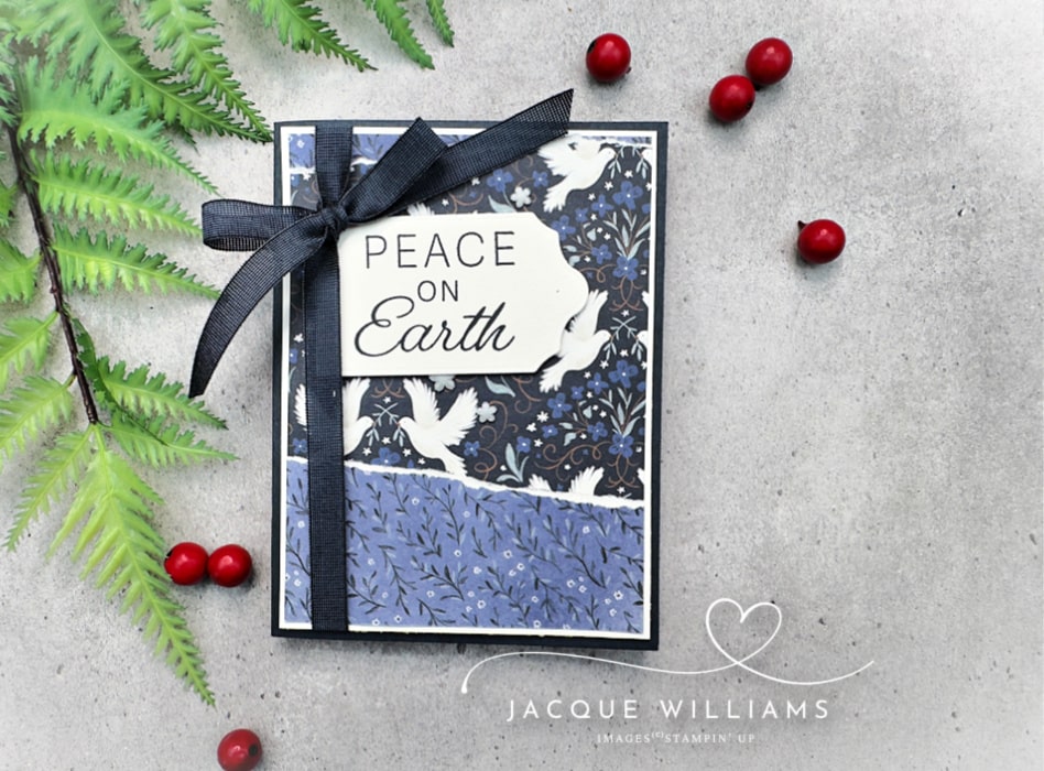 Use the Rip and Flip technique to showcase your pretty papers (I know you have some!).  Easy way to make a stash of cards in a hurry, too.  with Stampin' Up! Peaceful Garden papers and Jacque Williams | StampHappy in NZ
