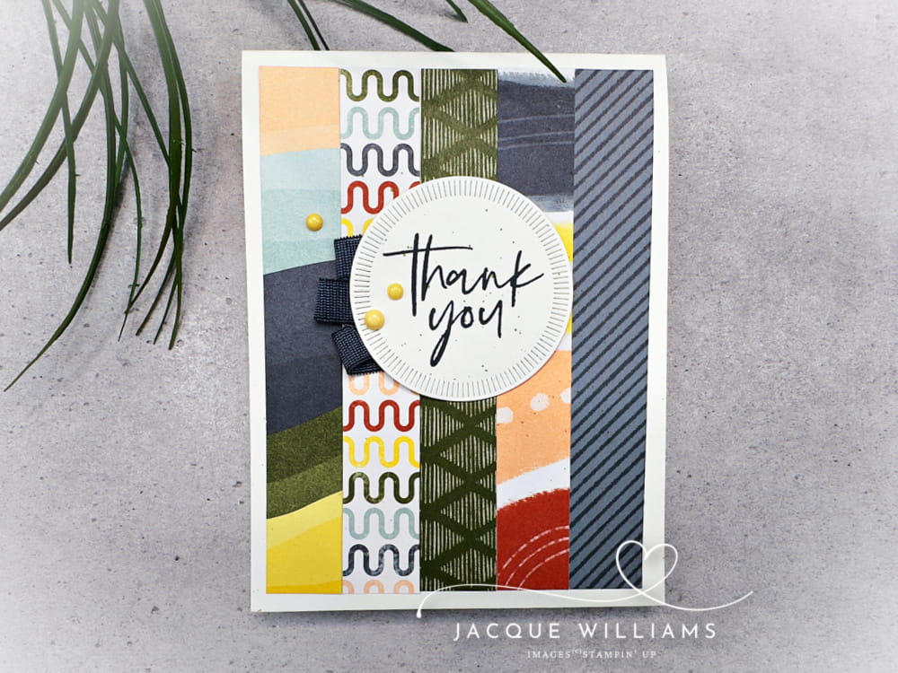 Use what you have and create this easy card using scraps of your favorite papers! with Stampin Up Lovely Blossoms.  Classes in New Zealand