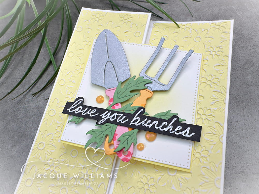 The Help Me Grow stamp and die bundle make an adorable pop up panel fun fold by Stampin' Up!. Join me for a class in NZ or online. Jacque