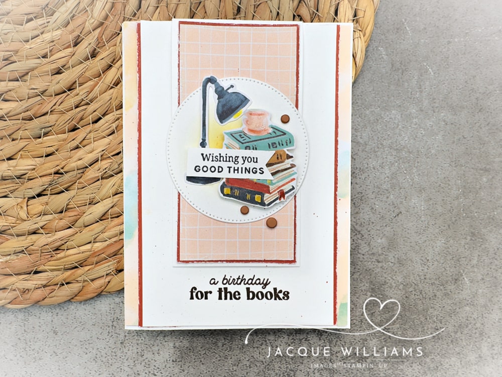 Hobby Haven papers from Stampin' Up! are perfect for a magnetic bookmark card with adorable images for the book reader on your gift list! with Jacque Williams StampHappy New Zealand