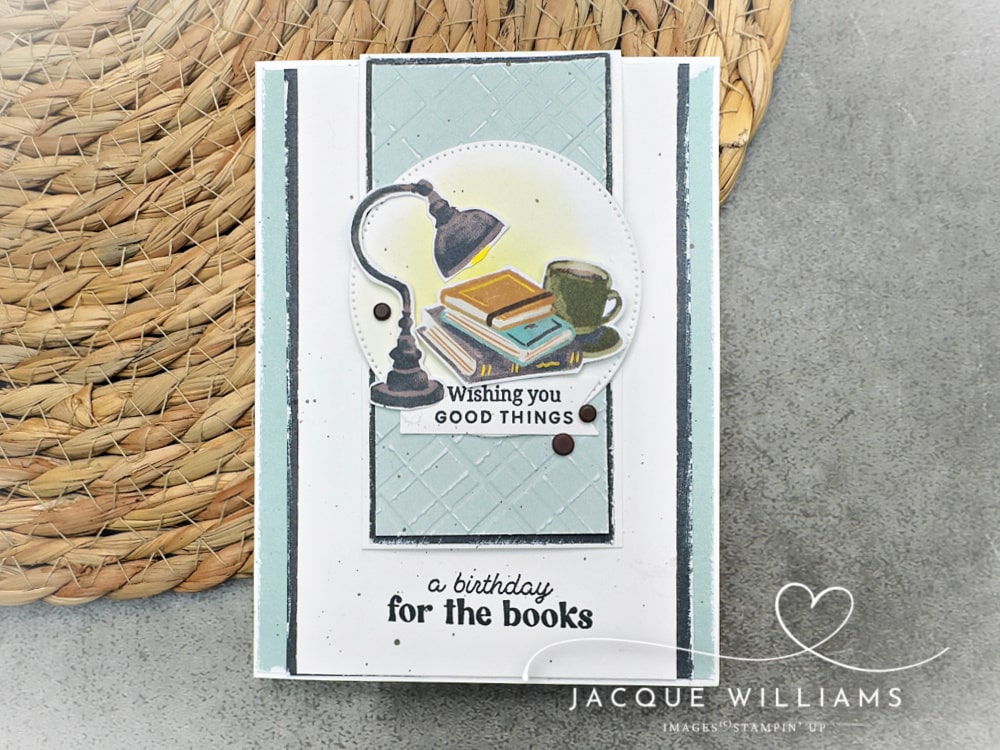 Hobby Haven papers from Stampin' Up! are perfect for a magnetic bookmark card with adorable images for the book reader on your gift list! with Jacque Williams StampHappy New Zealand