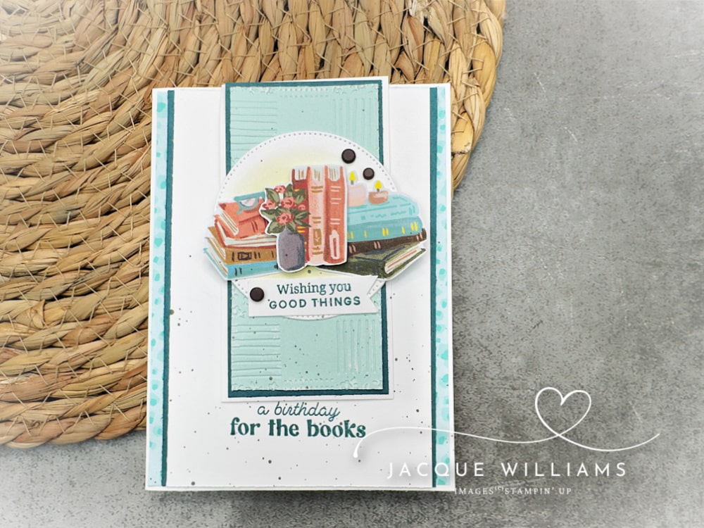 Hobby Haven papers from Stampin' Up! are perfect for a magnetic bookmark card with adorable images for the book reader on your gift list! with Jacque Williams StampHappy New Zealand