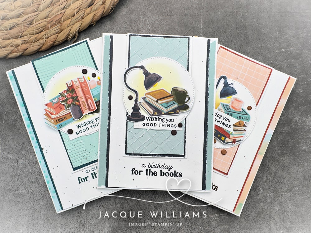 Hobby Haven papers from Stampin' Up! are perfect for a magnetic bookmark card with adorable images for the book reader on your gift list! with Jacque Williams StampHappy New Zealand