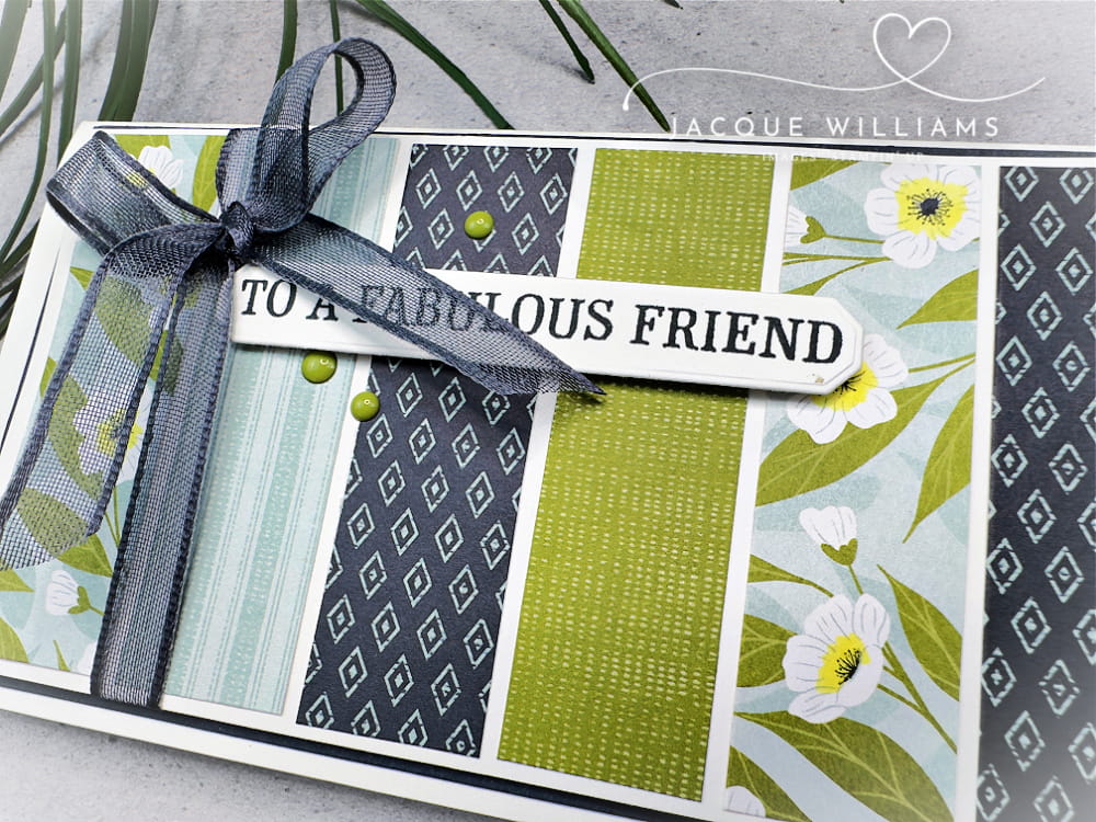 Use what you have and create this easy card using scraps of your favorite papers! with Stampin Up Lovely Blossoms.  Classes in New Zealand