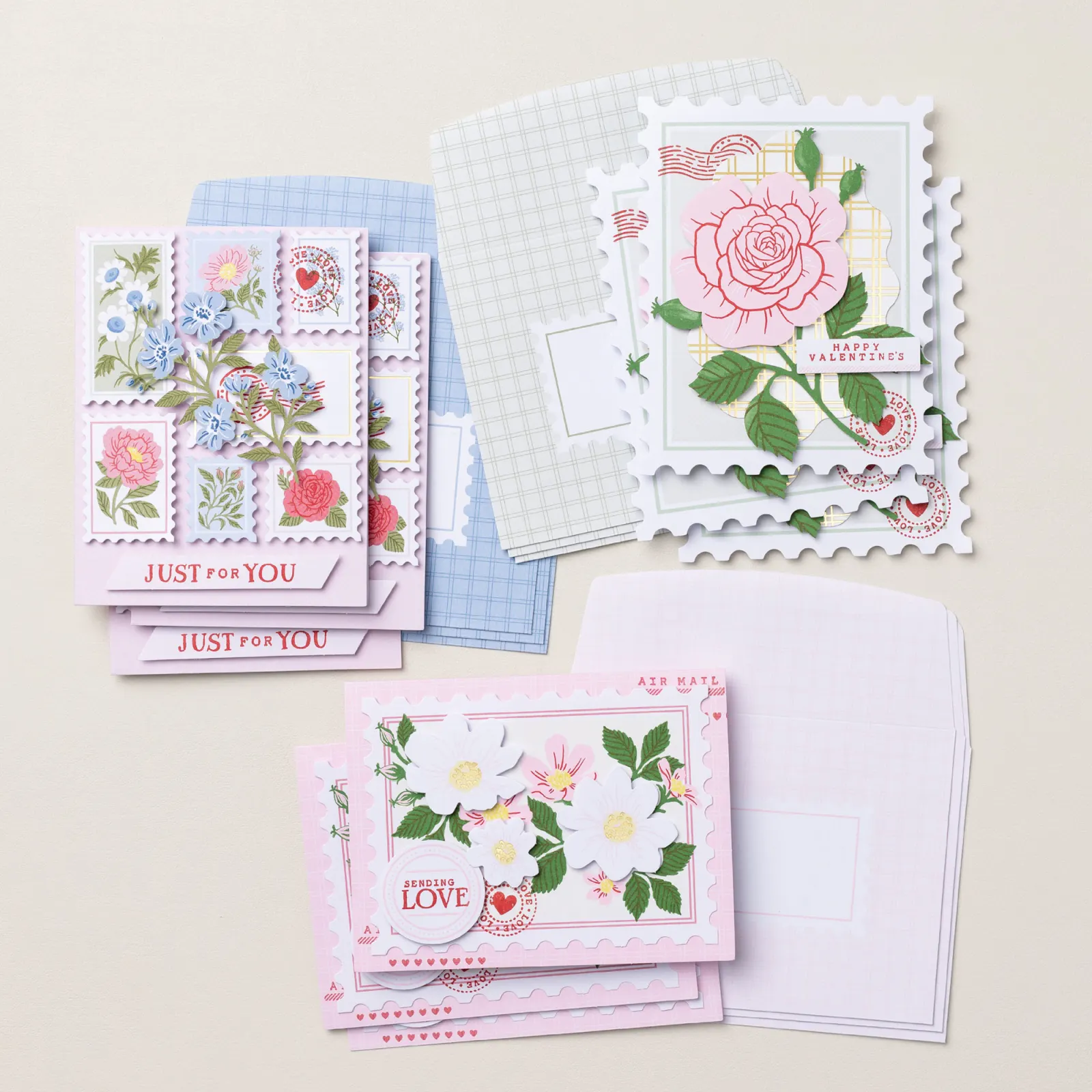 Finished handmade cards created with a Paper Pumpkin kit by Stampin’ Up