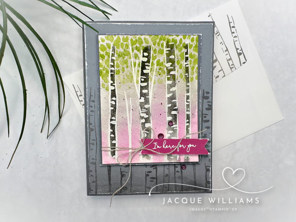 Simple Emboss Resist Card Tutorial with Aspen Grove