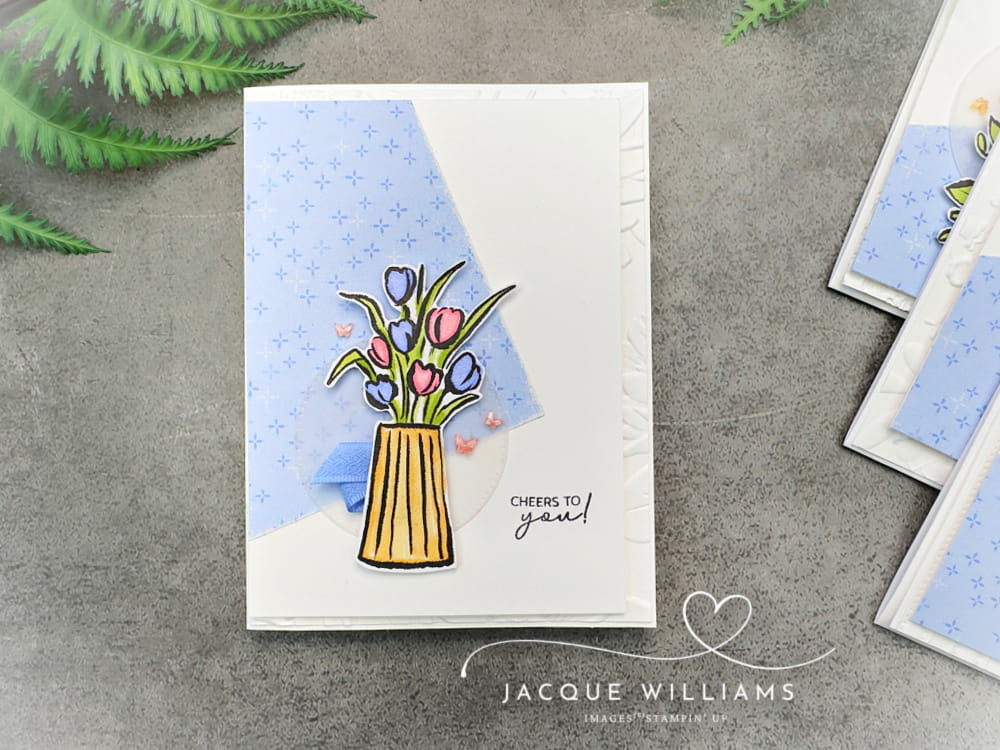 Use your 6x6 papers for these card fronts with no waste! One Sheet Wonder with one measurement and two cuts. with Jacque Williams in New Zealand, Stampin' Up! Independent Demonstrator