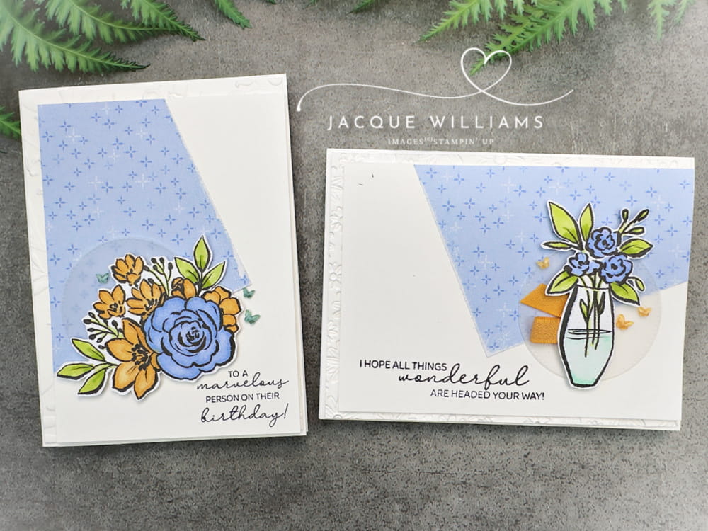 Use your 6x6 papers for these card fronts with no waste! One Sheet Wonder with one measurement and two cuts. with Jacque Williams in New Zealand, Stampin' Up! Independent Demonstrator