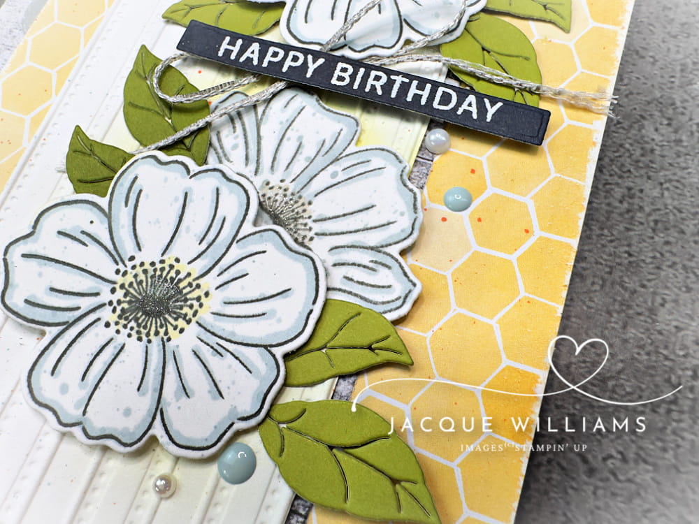 Recreate this fresh design with the Stampin' Fancy Friday sketch challenge. I've used the Lovely Arrangements stamps and dies by Stampin' Up!  with Jacque Williams StampHappy in New Zealand