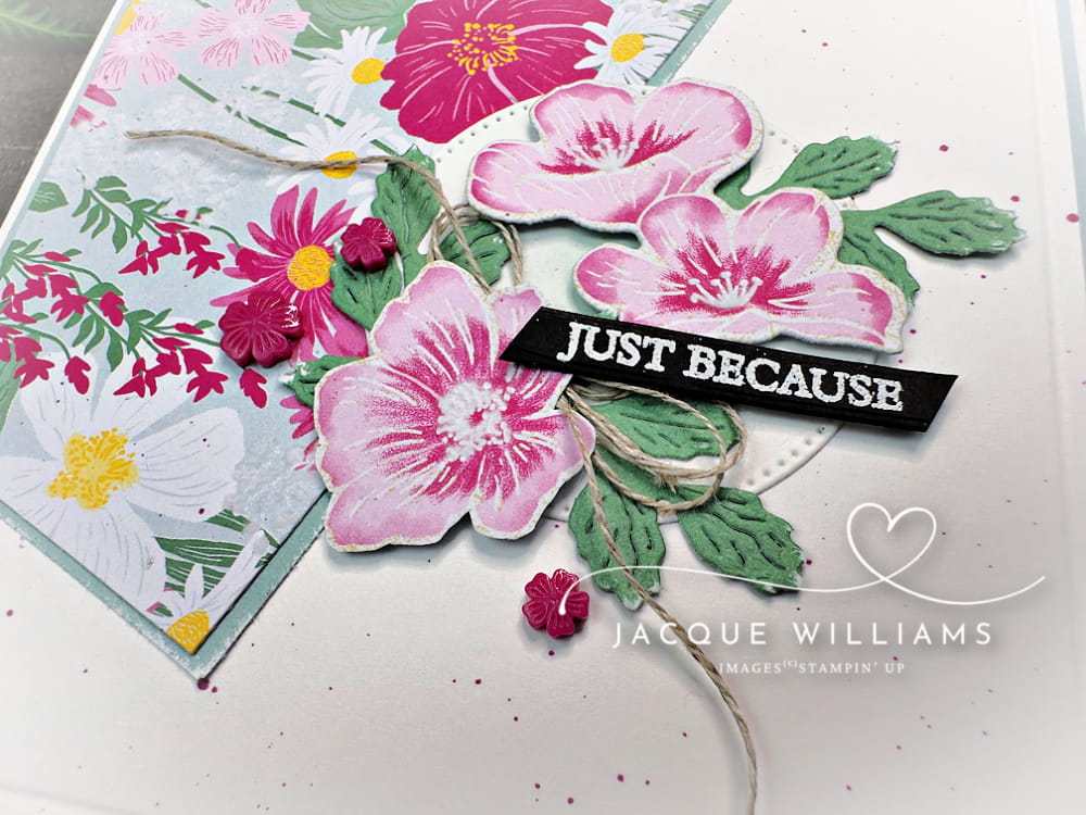 This easy 6x6 One Sheet Wonder card tutorial shows you how to use patterned paper with one measurement and two cuts for quick, beginner-friendly cardmaking.  Using Stampin' Up! Velvet Meadow with Jacque Williams - SU Demonstrator in New Zealand