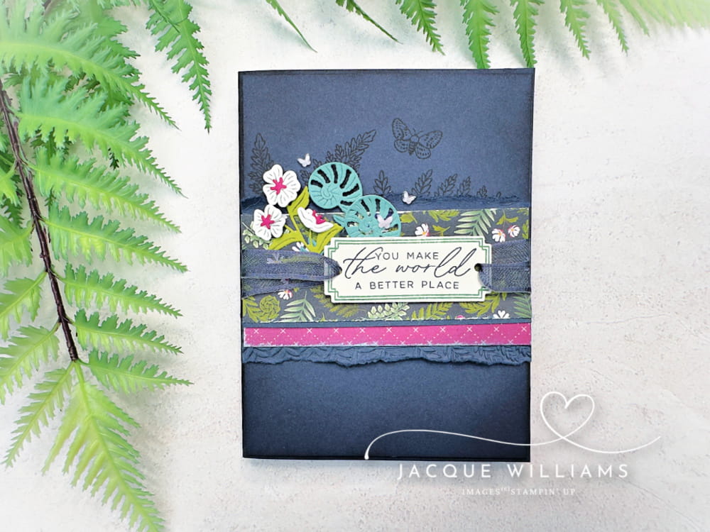 The Moonlit Flora Suite feels especially meaningful here in New Zealand, with its beautiful fern and koru imagery alongside the delicate mānuka flowers. with Jacque Williams - card and scrapbooking classes in New Zealand - Hamilton, Whangarei, Nelson, Auckland, and Tauranga