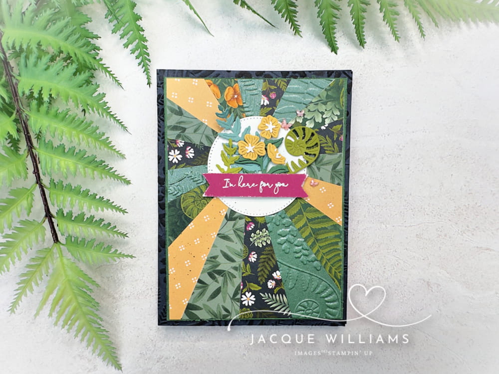 A real Kiwiana theme, the Stampin' Up! Moonlit Flora suite features koru, ferns, ponga, and florals.  Grab the very special priced 5 project PDF for just $5! with Jacque Williams in New Zealand