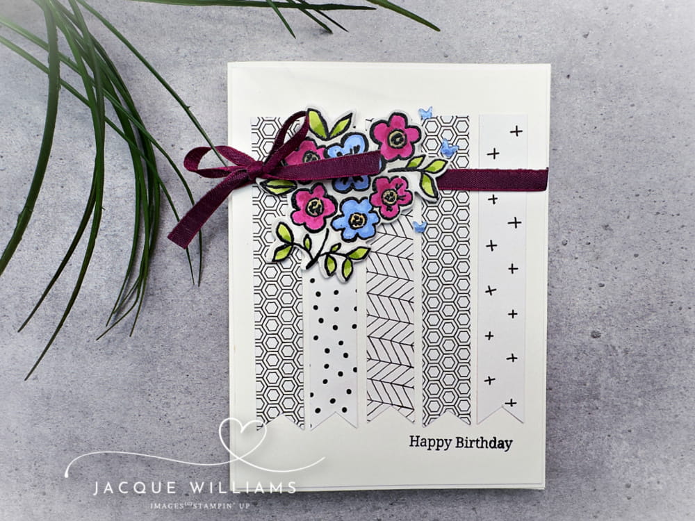 Quick easy design with the Design Spark sketch book and the Artisan Sketched papers by Stampin' Up!. Card classes with Jacque Williams in New Zealand - Tauranga, Hamilton, Auckland, Nelson, and Whangarei