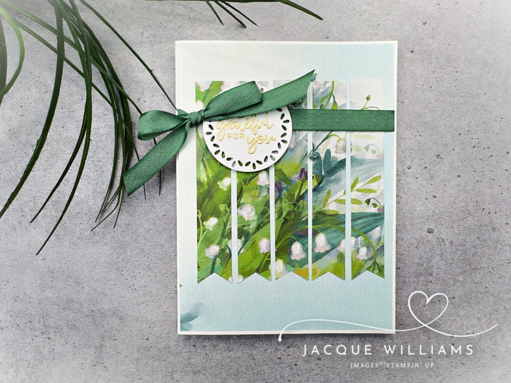 Quick easy design with the Design Spark sketch book and the Lily of the Valley papers by Stampin' Up!. Card classes with Jacque Williams in New Zealand - Tauranga, Hamilton, Auckland, Nelson, and Whangarei