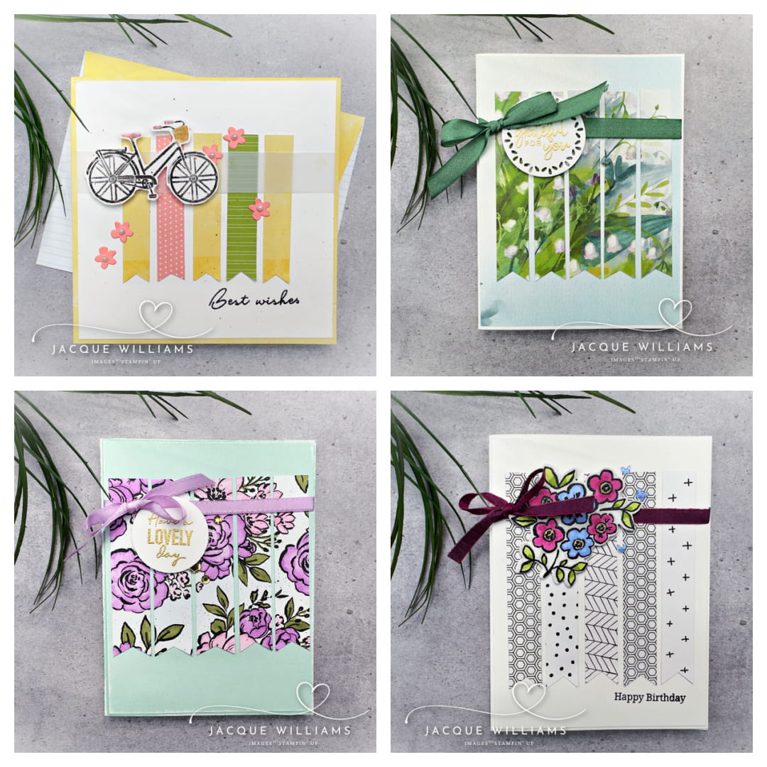 Use What You Have: Easy Clean & Simple Strip Card with Paper Scraps