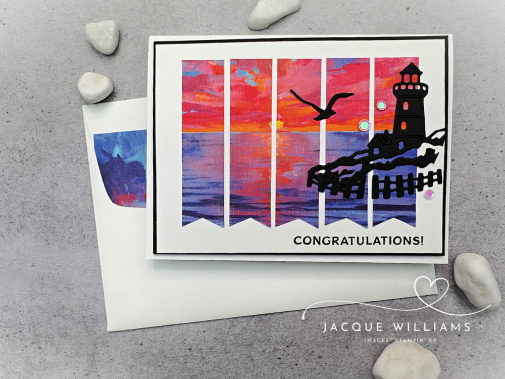 Scenic Coast Card Idea: Simple Strips, Stunning Results