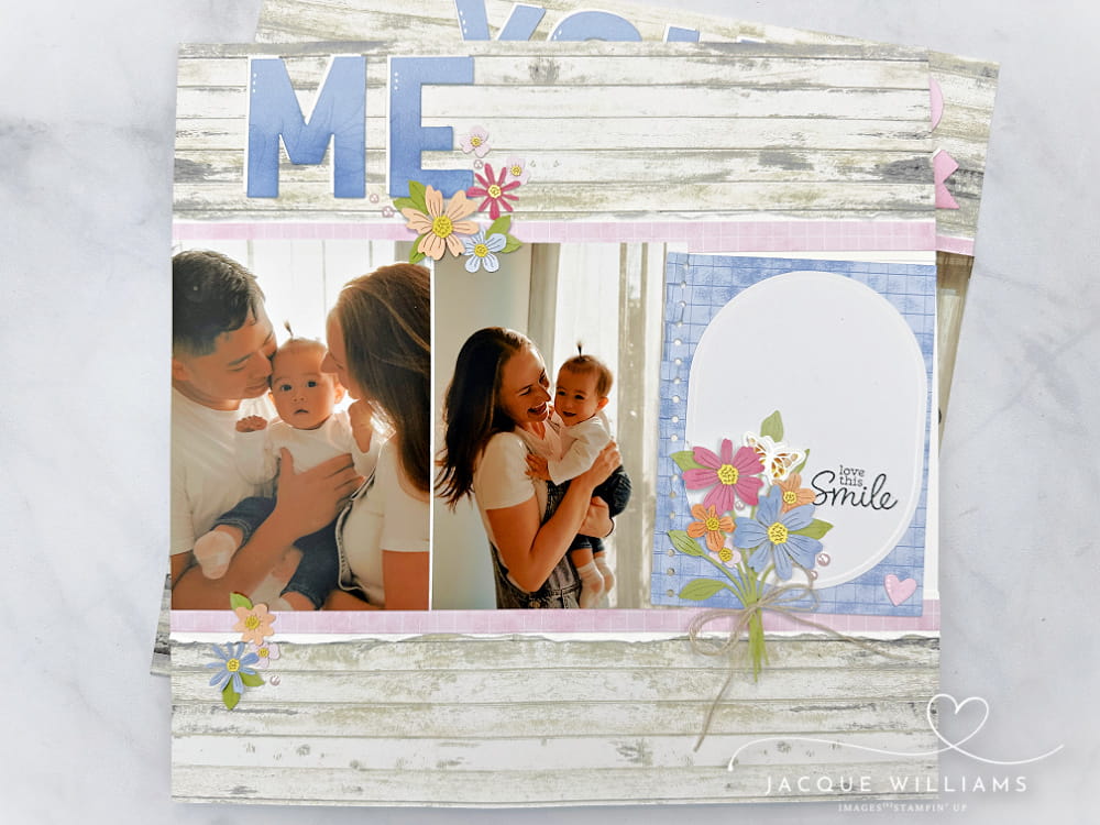 Hooray for Birthdays Paper Pumpkin kit alternative ideas!  12 x 12 double page layout.  Videos and downloadable PDF for your inspiration.  with Jacque Williams, Ind. Stampin' Up! Demonstrator in New Zealand