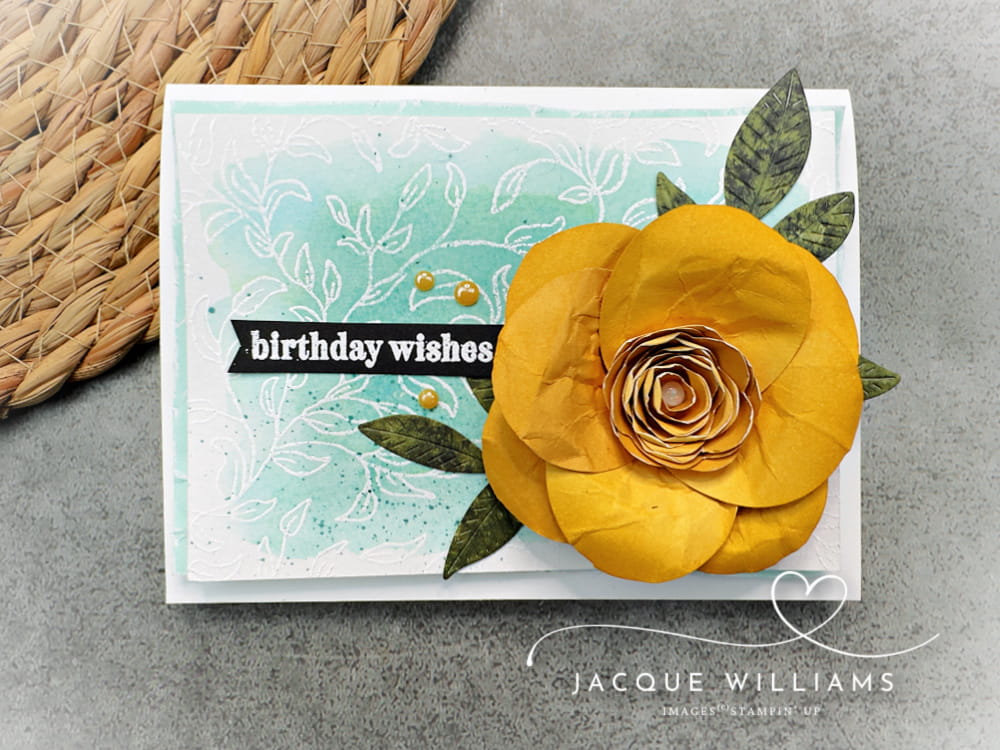 Make a paper rose with the Simple Leaf Punch and a scalloped circle!  Everyday paper crafting tips for you with Jacque Williams in Auckland, Tauranga, Hamilton, Whangarei, and Nelson.  