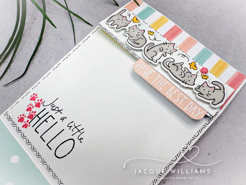 Create this easy fold back fun fold card with my free PDF download and demonstration video! with Cutest Crew by Stampin' Up!