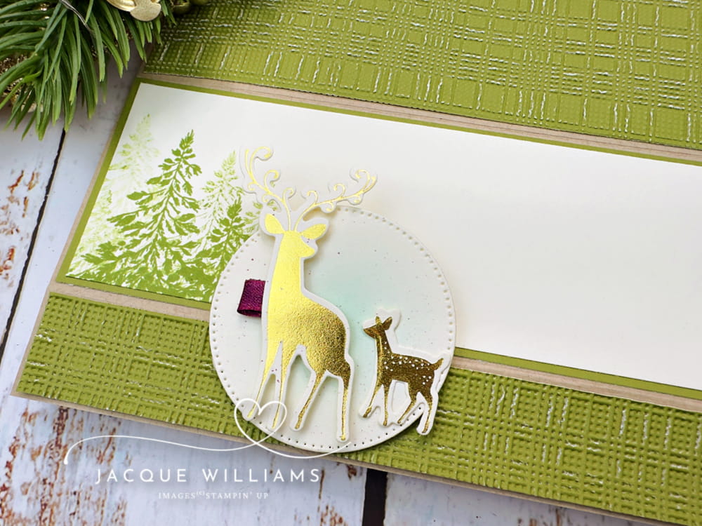 Create this easy fold back fun fold card with my free PDF download and demonstration video! with Graceful Deer by Stampin' Up!