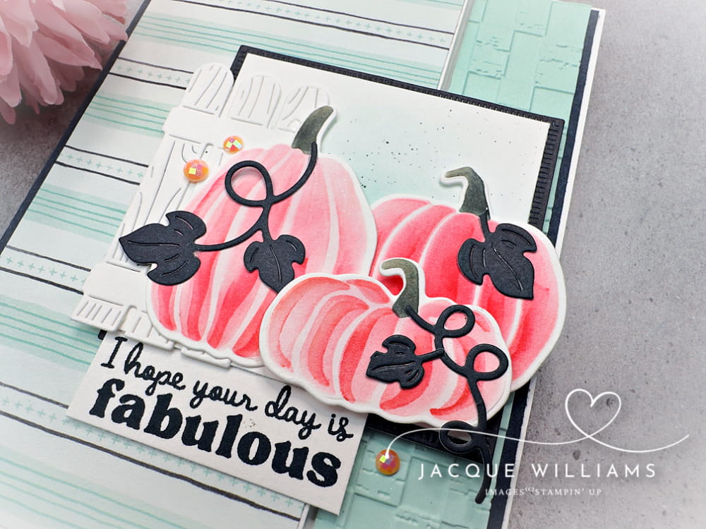 Create this easy fold back fun fold card with my free PDF download and demonstration video! with Painted Pumpkins by Stampin' Up!
