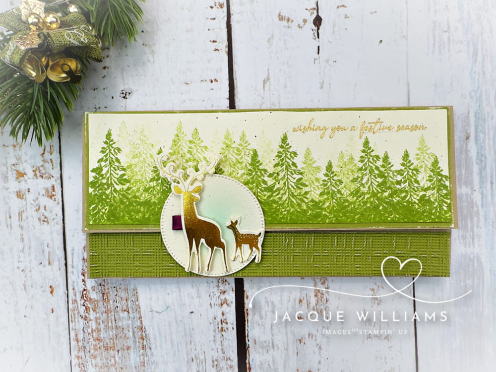 Create this easy fold back fun fold card with my free PDF download and demonstration video! with Graceful Deer by Stampin' Up!