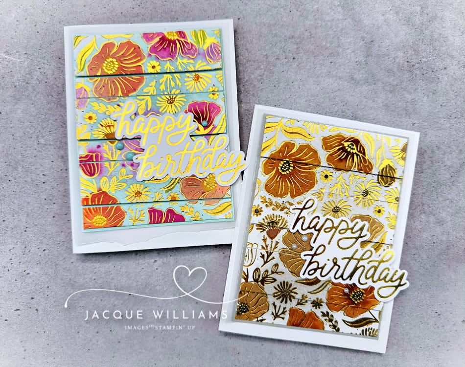 The double vision technique is so easy, adds a real wow, and uses supplies you already have! with Jacque Williams, Stampin' Up! Independent Demonstrator