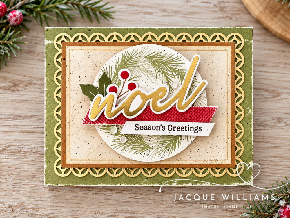 Try this fun Christmas card variations with the Noel Greetings Paper Pumpkin kit by Stampin' Up! Designs by Jacque Williams | StampHappy